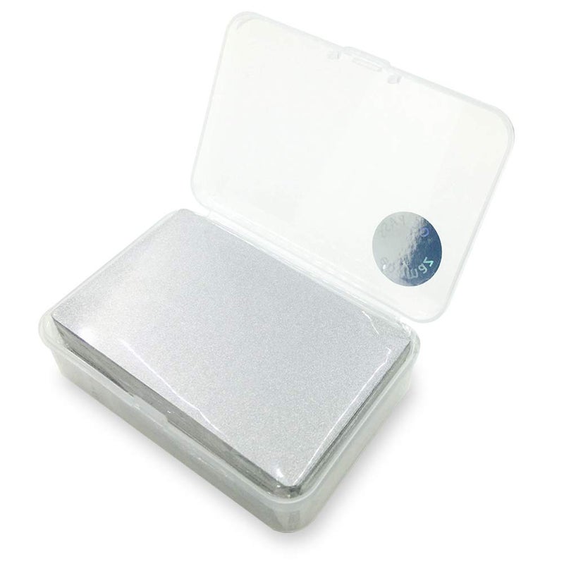 ebamaz 50pcs Thick 0.45mm Sublimation Metal Business Cards Aluminum Blanks 3.4x2.1X0.018 inch for Color Print Laser Engrave (Pearl Silver) - Image 3